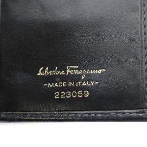 Salvatore Ferragamo ヴァラ 長財布 二つ折り 小銭入れ レザー 黒 ブラック /AN24 OH