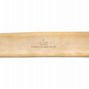 GUCCI インターロッキングG GGキャンバス ベルト ハトメ レザー ベージュ 白 ホワイト 114876 /AN25