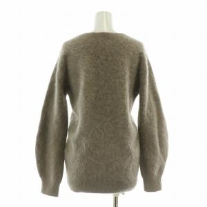 EPOCA シャギーニット 長袖 Vネック ストレッチ ウール カシミヤ混 40 グレージュ /BB