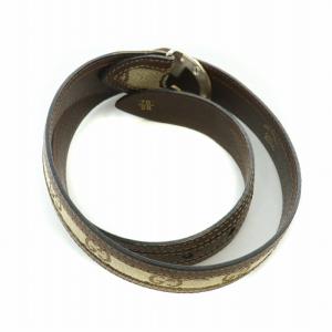 GUCCI ベルト GGキャンバス レザー ロゴ 70/28 茶 ブラウン ベージュ