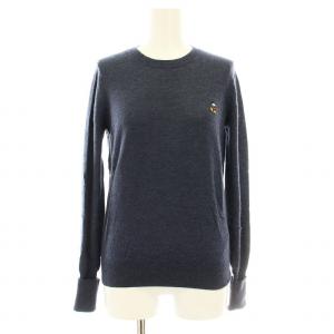 Disney 421080457 ニット カットソー 長袖 ミッキー 刺繍 カシミヤ XS 紺 ネイビー