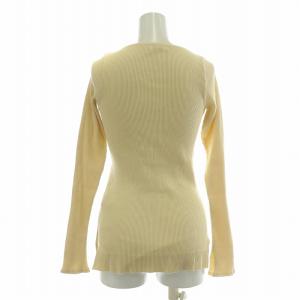 AURALEE Ron Herman カットソー リブニット 長袖 クルーネック ストレッチ 0 ベージュ