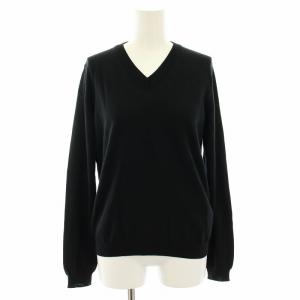 マルタンマルジェラ 17SS ニット セーター Vネック 長袖 エルボーパッチ S 黒 ブラック S51HA0723