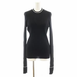 19SS リブニット カットソー 長袖 ウール M 黒 ブラック S51HA0905 /AN21