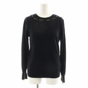 AD2014 ニット カットソー 長袖 チェーン ウール S 黒 ブラック 3N-N002 /AN34