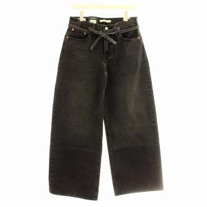 XL STRAIGHT AB7010003 デニムパンツ ジーンズ ワイド ジーンズ 27 黒 ブラック