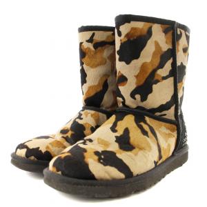 クラシックショート ムートンブーツ カモフラ 迷彩柄 23cm ベージュ1003389 /MM