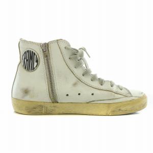 GOLDEN GOOSE DELUXE BRAND FRANCY ハイカットスニーカー シューズ レザー ロゴ ダメージ加工 24cm 白 ホワイト