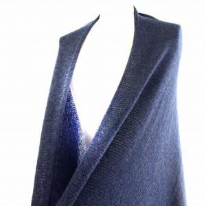 ZANONE ストール カシミヤ100％ ニット 大判 ショール ネイビー 紺 /G