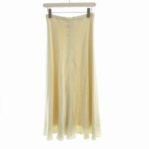 バックサテンジョーゼット マーメイドスカート マキシ ロング 36 白 ホワイト 22-05-04-05102