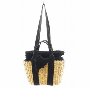 かごバッグ ハンドバッグ ショルダーバッグ ベージュ 黒 ブラック /AN29 D