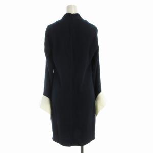 A/X ARMANI EXCHANGE ワンピース マキシ ロング ハイネック 長袖 USA2 紺 ネイビー 白 ホワイト 6GYA04 YNC3Z