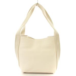 ハンドバッグ 型押しレザー 白 /MM