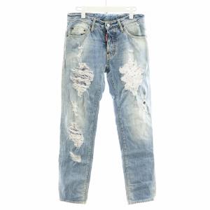 DEAN JEAN デニムパンツ ジーンズ ジーパン ボタンフライ ダメージ加工 44 インディゴ S71LB0086