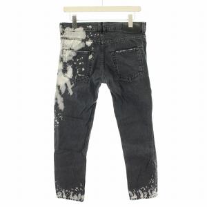 DIESEL BLACK GOLD デニムパンツ ジーンズ ボタンフライ ブリーチ加工 ダメージ加工 30 黒 ブラック 白 ホワイト /YT