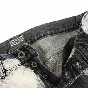 DIESEL BLACK GOLD デニムパンツ ジーンズ ボタンフライ ブリーチ加工 ダメージ加工 30 黒 ブラック 白 ホワイト /YT