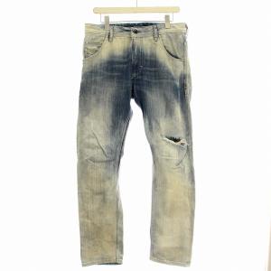 デニムパンツ KROOLEY ダメージ加工 ブリーチ ジーンズ 30 青 ブルー /G