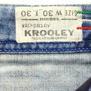DIESEL デニムパンツ KROOLEY ダメージ加工 ブリーチ ジーンズ 30 青 ブルー /G