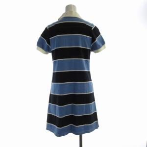 BURBERRY BLUE LABEL ポロワンピース ひざ丈 ボーダー 半袖 38 マルチカラー FA534-122-23