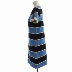 BURBERRY BLUE LABEL ポロワンピース ひざ丈 ボーダー 半袖 38 マルチカラー FA534-122-23