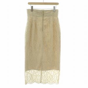 NOBLE 23SS リバーレースIラインスカート タイト ミモレ ロング 40 ベージュ 23060240103010