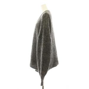 Adam et Rope' 24AW ダブルモヘヤニットカーディガン GAK-54510 ニット 長袖 Vネック ウール混 F チャコール