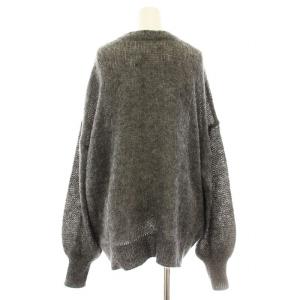 Adam et Rope' 24AW ダブルモヘヤニットカーディガン GAK-54510 ニット 長袖 Vネック ウール混 F チャコール