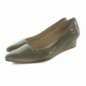 パンプス エナメル ウェッジソール 6.5 23.5cm グレー /RO D