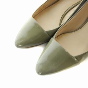 COLE HAAN パンプス エナメル ウェッジソール 6.5 23.5cm グレー /RO D