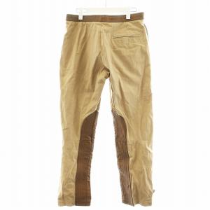 DRIES VAN NOTEN パンツ レザー切替 48 ベージュ