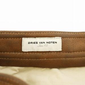 DRIES VAN NOTEN パンツ レザー切替 48 ベージュ