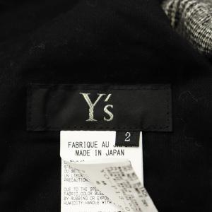 Y's ヨウジヤマモト GLEN CHECK FRONT TUCK WIDE PANTS