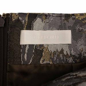 CELFORD フレアスカート ロング 花柄 ジャガード 38 黒 グレー /BM