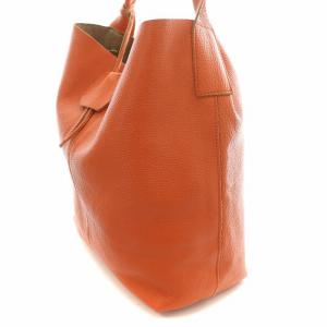 GIANNI CHIARIN トートバッグ ハンドバッグ ワンハンドル レザー ポーチ付き オレンジ /BB
