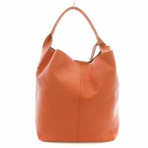 GIANNI CHIARIN トートバッグ ハンドバッグ ワンハンドル レザー ポーチ付き オレンジ /BB