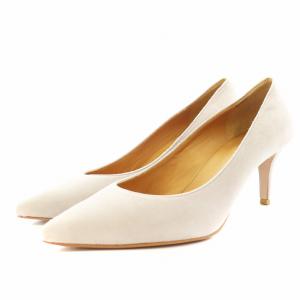 パンプス ポインテッドトゥ ヒール スエード 38 グレー /AN8