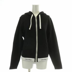 Calvin Klein ルームウェア セットアップ ジップアップパーカー 長袖 ジョガーパンツ イージー スウェット ストレッチ M S 黒 ブラック