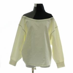 カットソー 長袖 ハイネック アシンメトリー ストレッチ 1 白 ホワイト 黒 ブラック /BB