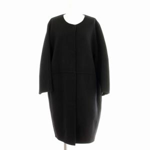 Victorian リバーノーカラーコート 18-020-500-4010 ウール コート F 黒 ブラック