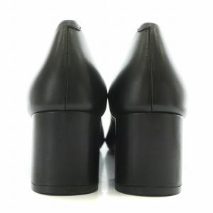 COLE HAAN ダーナグランドパンプス 55mm ラウンドトゥ チャンキーヒール レザー エナメル 切替 7.5 黒 ブラック