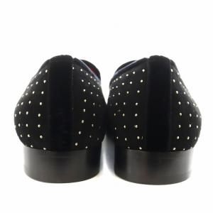 1PIU1UGUALE3 ピンスタッズレザースリッポンシューズ 40.5 黒 ブラック /AN15