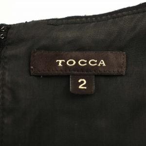 TOCCA ワンピース 半袖 花柄 刺繍 NA0811 ひざ丈 2 黒 ブラック /G