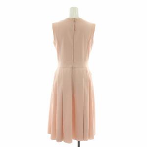 FOXEY NEW YORK フレアワンピース ミモレ ロング ノースリーブ クルーネック ストレッチ 40 ピンク /BB