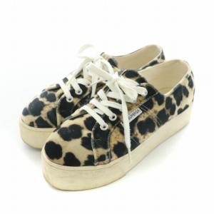 ROSE BUD SUPERGA スニーカー 厚底 ヒョウ柄 レオパード EU38 ブラック ブラウン S00F020 /NQ