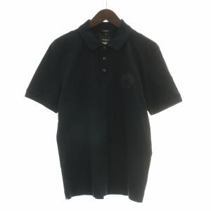 PORSCHE ポロシャツ 半袖 レギュラーカラー ストレッチ ロゴ S 黒 ブラック