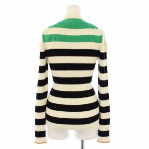 archivio ゴルフウェア ハイネックプルオーバー ニット セーター 長袖 ボーダー 38 白 黒 緑 A218921