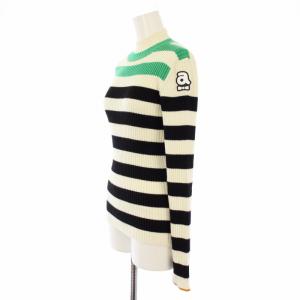 archivio ゴルフウェア ハイネックプルオーバー ニット セーター 長袖 ボーダー 38 白 黒 緑 A218921