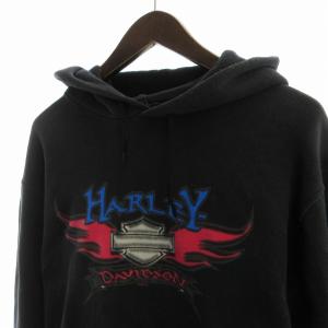 HARLEY DAVIDSON プルオーバーパーカー フーディー フード プリント グレー /RO