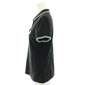 MONCLER ポロシャツ 半袖 コットン M 黒 ブラック 白 ホワイト 83740 /YT
