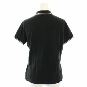 MONCLER ポロシャツ 半袖 コットン M 黒 ブラック 白 ホワイト 83740 /YT